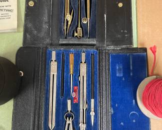 Vintage drafting tool sets 