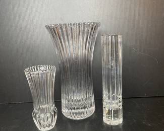 Crystal glass vases 