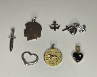 Vintage pendants includes sterling silver 