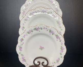 Limoges France floral plate set 
