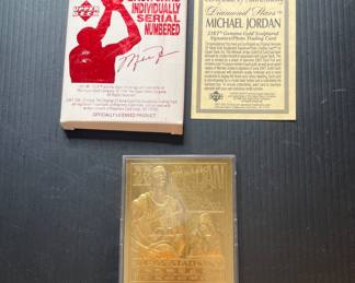 1995 Upper Deck 23 Karat Gold Michael Jordan commemorative card