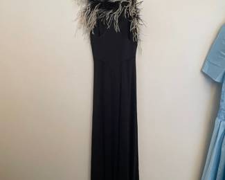 Vintage feather trim dress