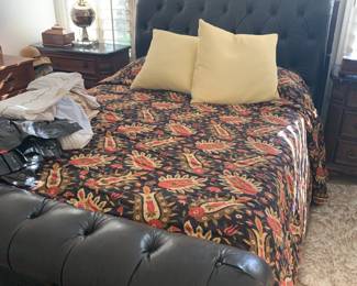 Ralph Lauren Tufted Leather Queen Size Bed