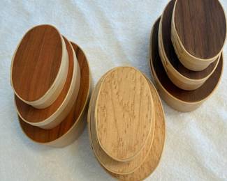 Shaker boxes 3 in set  materials, hard maple , white pine, tops come in birdeye maple, cherry , black walnut.