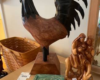 Rustic Wood and Metal Rooster 