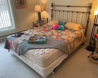 Queen-Size Brass-Tone Headboard 