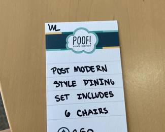 Post Modern Style Dining Set Includes 6 Chairs