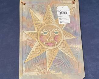 Signed Ceramic Sun Wall Art 