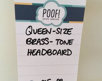 Queen-Size Brass-Tone Headboard 