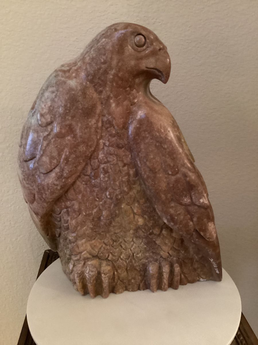 Alabaster owl by Doug Hyde Signed