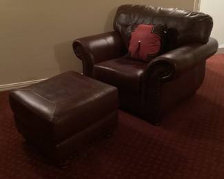 Leather oversized chair