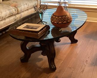 Glass top coffee table