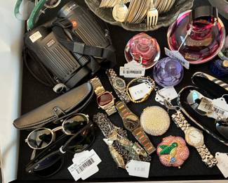 Ray Ban New Wayfarer Glasses, Lotton Studio 1997 Bottle, Watches