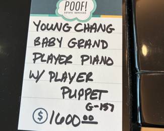 Young Chang Baby Grand Player Piano w/ Player Puppet