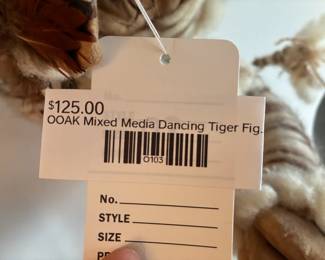 Ooak Mixed Media Dancing Tiger Figurine
