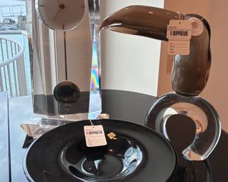 Chribska Crystal Bowl, Murano Licio Zanetti Toucan