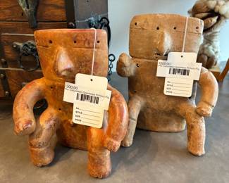 Pre-Columbian Quimbaya Pottery Figure (A), Pre-Columbian Quimbaya Pottery Figure (B)