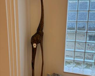 6'5" Wood Carved Giraffe