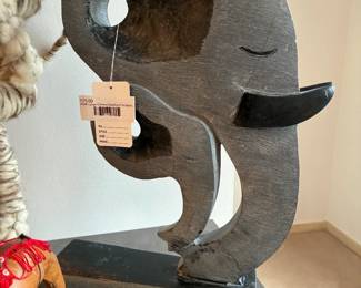 Ooak Large Carved Elephant Sculpture