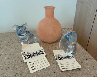 Daum France Teddy Mouse Figurine, Signed Glass Mouse