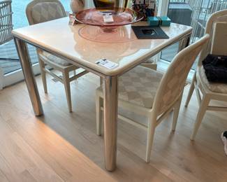 Metal & Stone Card Table