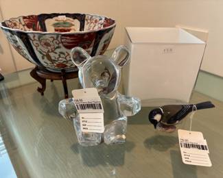 B & G Bird Figurine, Daum France Bear Figurine