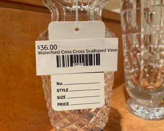 Waterford Criss Cross Scalloped Vase