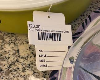 Vtg Pyrex Verde Casserole Dish