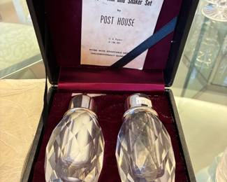 Hand-Cut Leaded Crystal Pepper Mill and Shaker Set