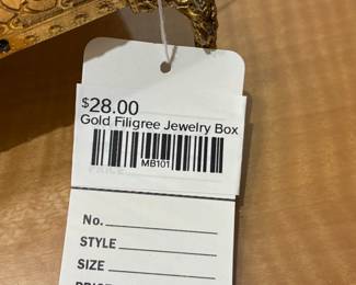 Gold Filigree Jewelry Box