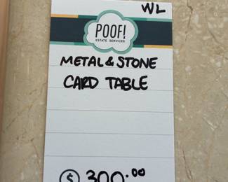 Metal & Stone Card Table