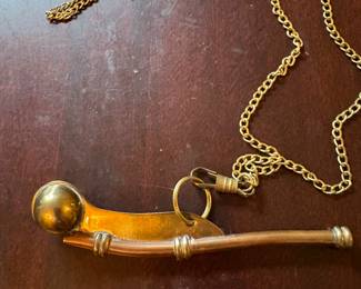 Copper and brass bo'sun's whistle