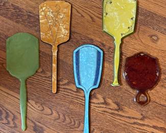 Collection of Art Deco hand-held mirrors