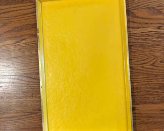 Mid-Century brass/enamel tray