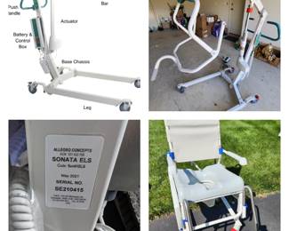 Sling Hoist Sonata ELS and Aquatec shower commode chair (all purchased brand new and used for only 6 weeks)