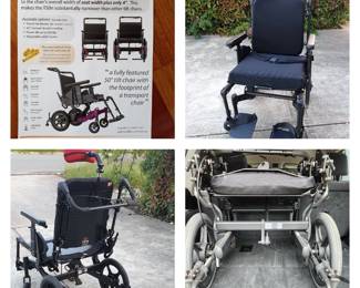 PDG Canadian Fuze T50n manual tilt wheelchair, folds for transport. Custom size Roho cushion included. (Purchased brand new and only used for 2 weeks)