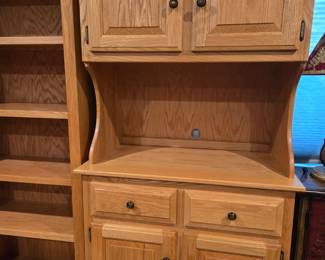 Amish-made solid oak furniture (excellent condition, like new)
Kitchen stand ( 35 in W x 68 in H x 18 in D) (moulding at top adds 2 inches in width overall at top front)
