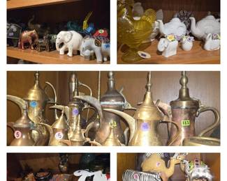 Are you a coffee lover (Turkish & Arab coffee pots)? Elephant or camel collector? We've got many to choose from, in addition to lots of other wood, glass, and porcelain animals.