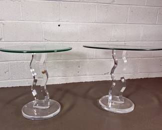 Pair Shlomi Haziza Squiggle Side Tables (2)