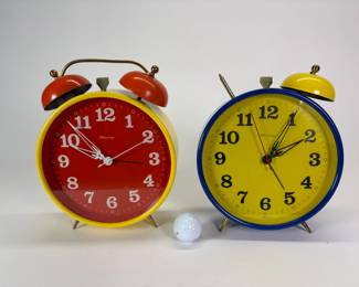 Two Large Vintage Blessing Alarm Clocks (Need Repair)