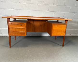 MCM Danish Teak Floating Top Desk by Peter Løvig Nielsen