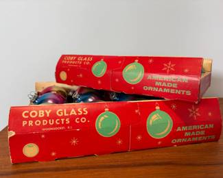 Vintage Coby Christmas Ornaments, Iridescent Ombre Finish (24)