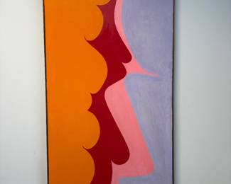 Large Original 1980s Framed Painting, Signed