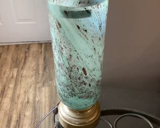 Vintage Imitation Delft Holland Frosted Lamp Pair