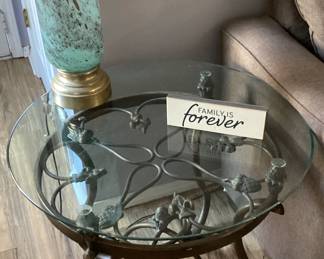 Glass Top End Table