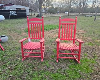 Pair of red rocking chairs $75.00