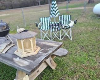Green white set $10.00
Wooden picnic table $25.00