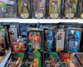 Large collection of vintage starwars still in original box