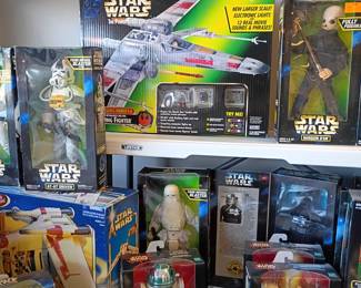 Large collection of vintage starwars still in original box