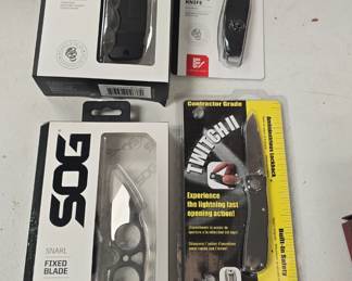 large pocket knife collection. Kershaw, Gerber, Boker, Schrade, Cold Steel, etc etc most are new old stock 